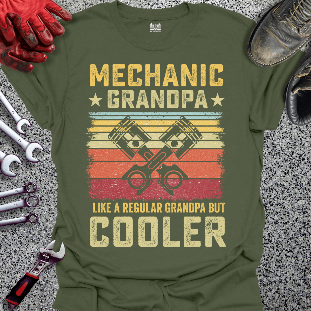 Mechanic Grandpa Cooler Piston - Grit and Glory Tees